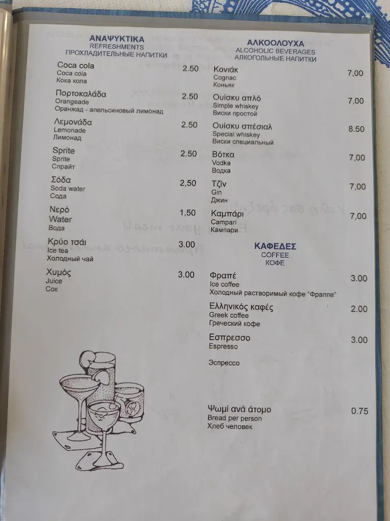 Menu_ouzo SARANTIS_Kalýves Polygýrou_image_1