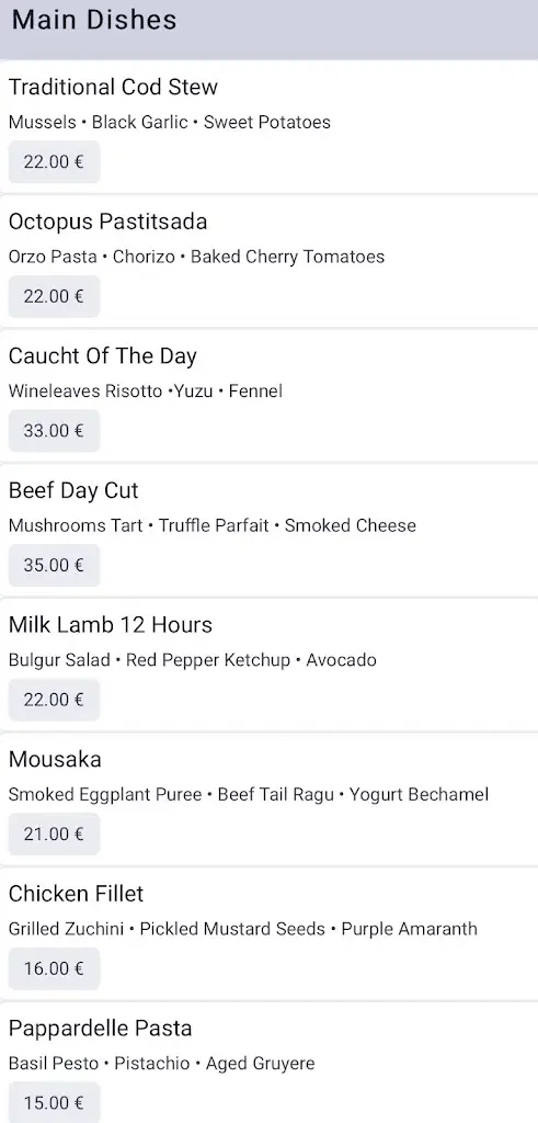 Menü_Arcadion Bistrot_Koryfí_Bild_3