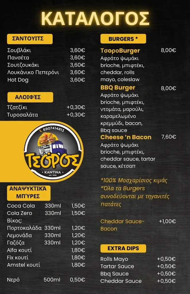 Menü_Καντίνα Τσόρος_Mavrothálassa_Bild_2