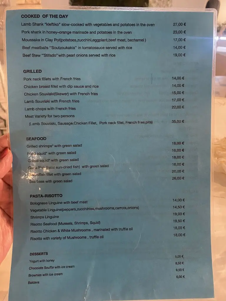 Menü_Minoa Restaurant_Náousa_Bild_1
