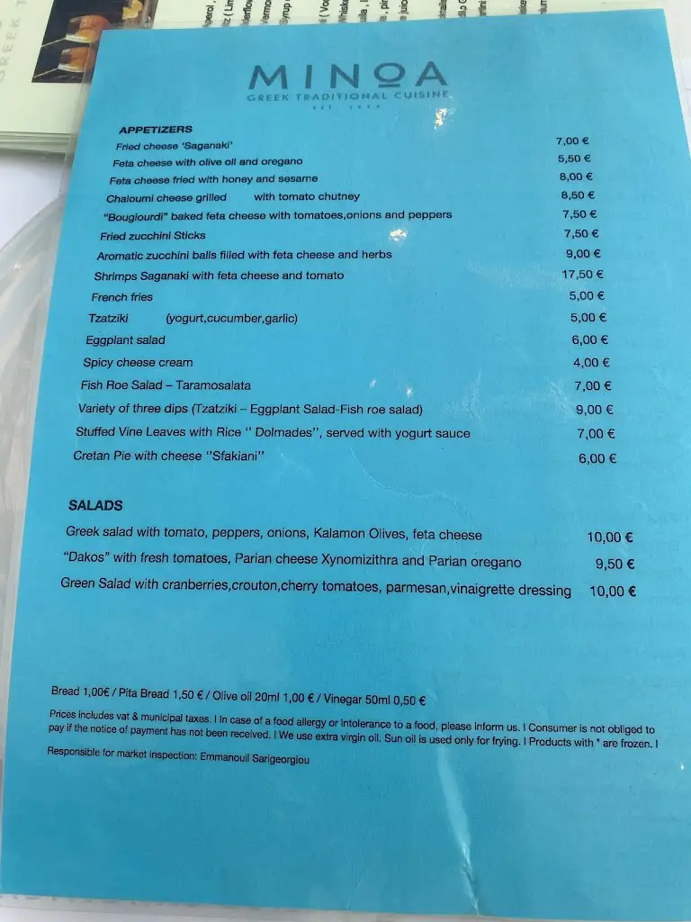Menü_Minoa Restaurant_Náousa_Bild_4