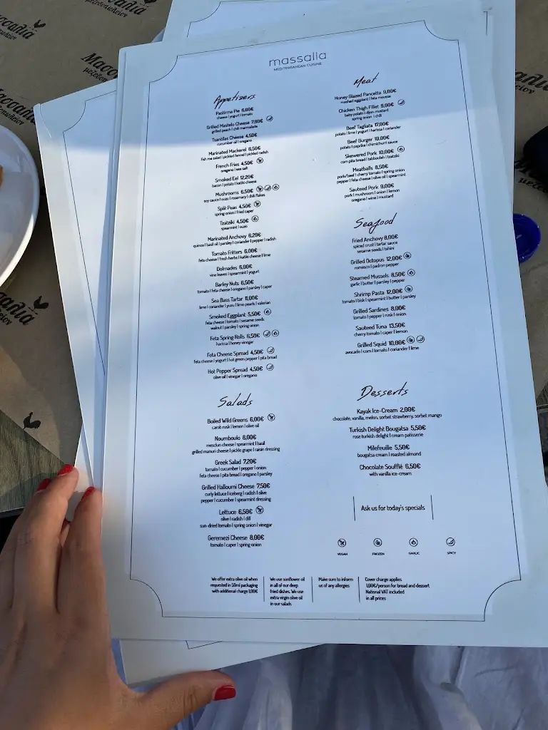 Menü_Massalia Restaurant_Néa Fókaia_Bild_3