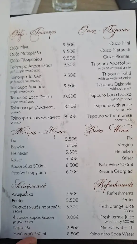 Menü_Panos Fish Tavern_Néo Petrítsi_Bild_2