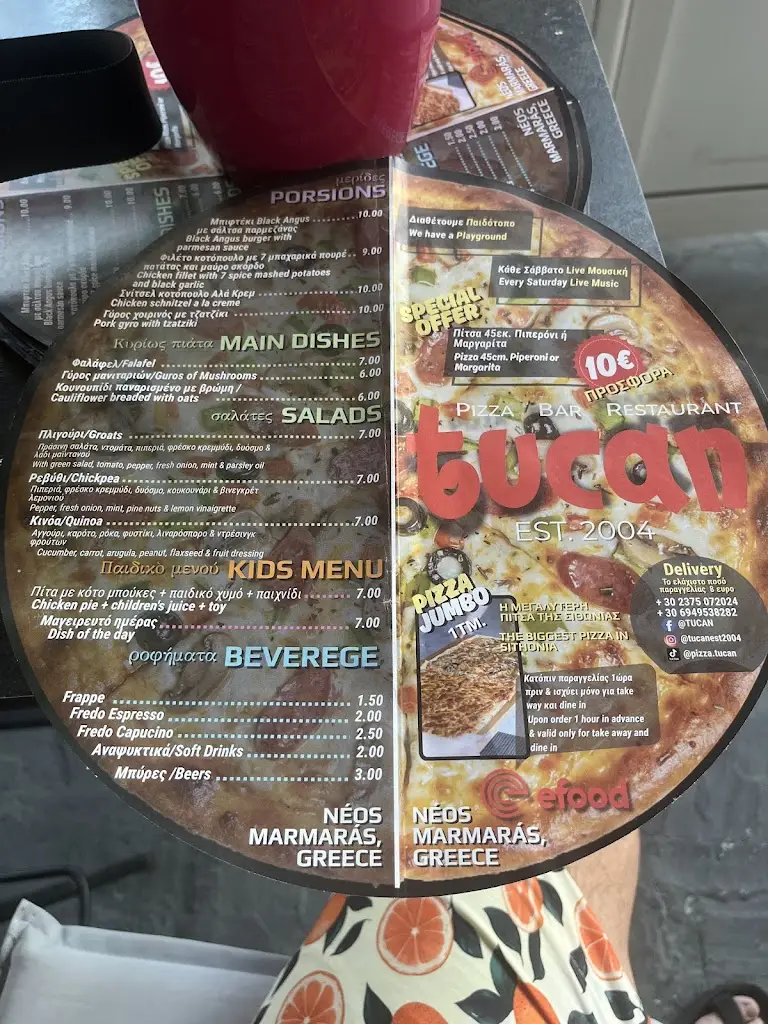 Menü_Tucan Pizza Βar Restaurant_Néos Marmarás_Bild_1