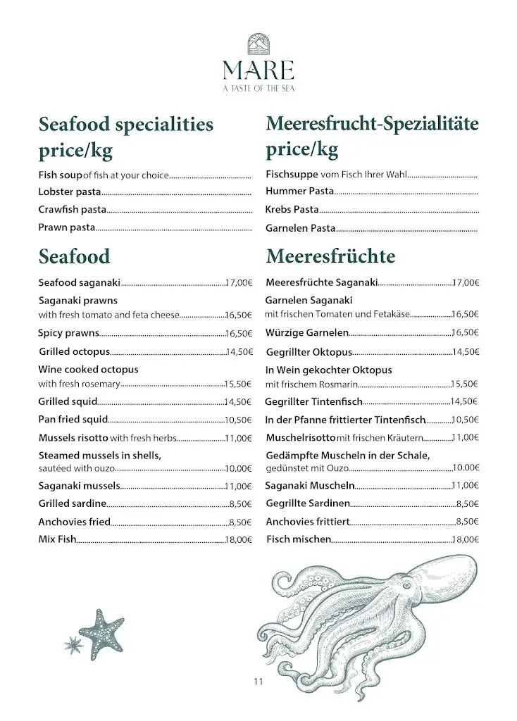 Menü_MARE RESTAURANT A TASTE OF THE SEA_Ouranoupolis_Bild_1
