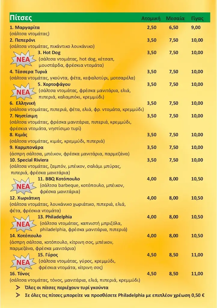 Menü_RIVIERA PIZZA_Sidirókastro_Bild_1