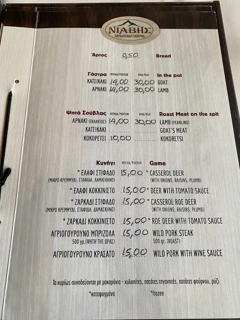 Menu_Traditional Tavern «Niavis»_Tríkala_image_2