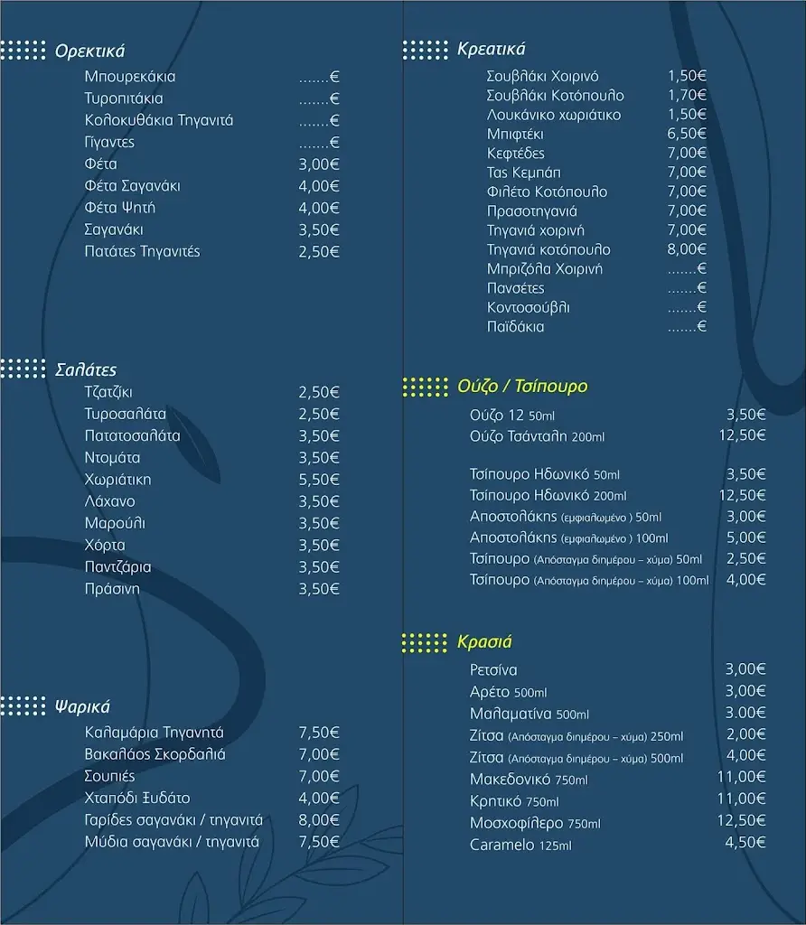 Menü_Το Κεντρικόν_Megála Kalývia_Bild_1