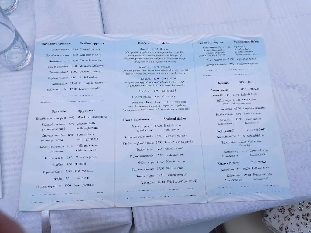 Menu_Restaurant Ocean's_Vasilikí_image_2