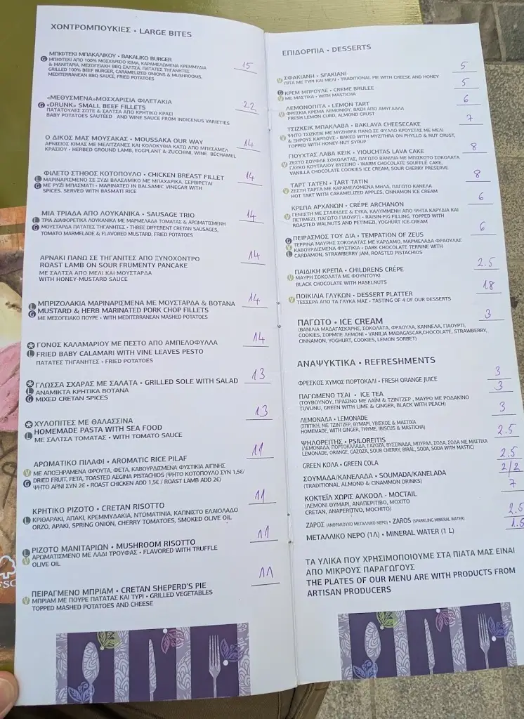 Menü_Bakaliko Crete_Ano Arhanes_Bild_1