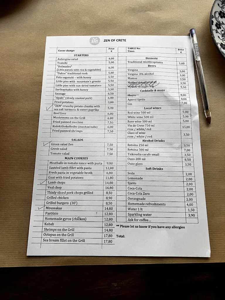 Menu_Zen of Crete • Cretan cuisine with a modern twist_Ano Arhanes_image_1