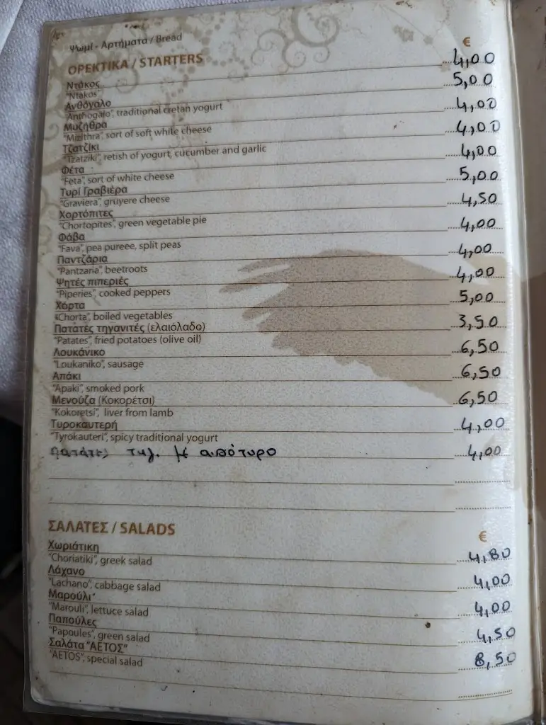 Menü_Aetos Tavern_Anógeia_Bild_2