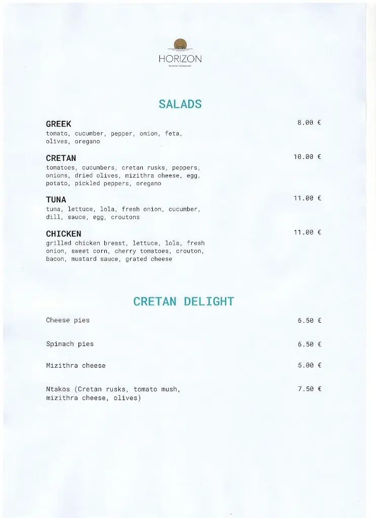 Menü_Horizon Seaview Restaurant_Geráni_Bild_4