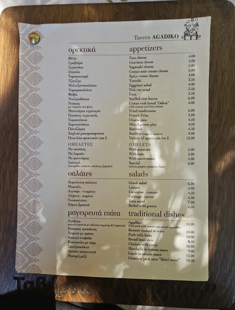 Menü_Agadiko Τavern_Kritsá_Bild_3