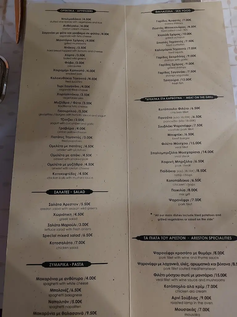 Menu_Areston Taverna_Limín Khersonísou_image_4