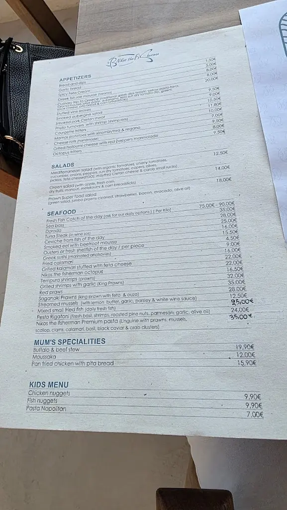 Menü_Nikos the Fisherman_Limín Khersonísou_Bild_1