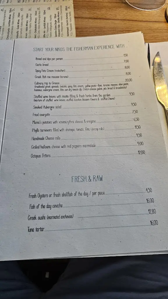 Menü_Nikos the Fisherman_Limín Khersonísou_Bild_3
