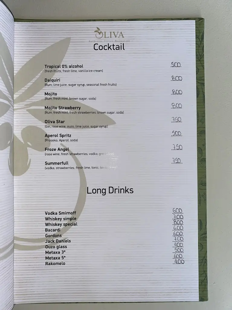 Menü_OLIVA Cretan Authentic Cuisine_Mália_Bild_1