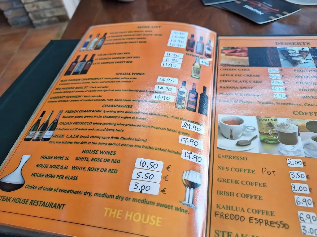 Menü_The House Steak House Restaurant_Mália_Bild_1