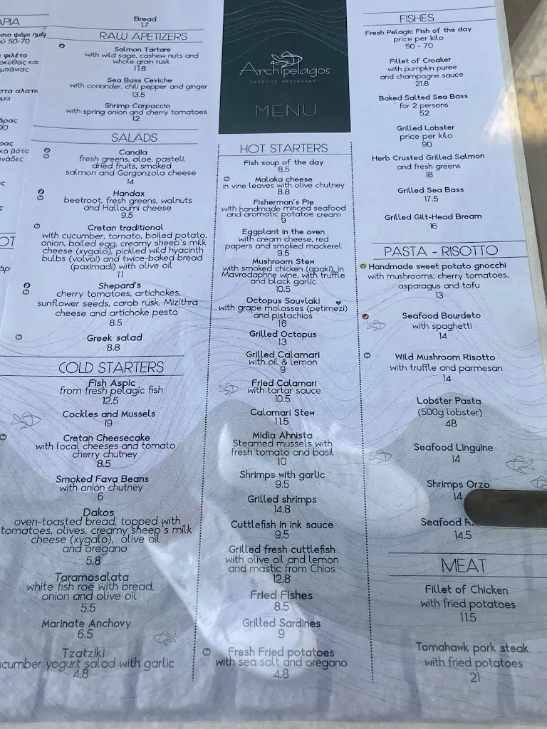 Menu_Archipelagos Seafood Restaurant_Nomós Irakleíou_image_3