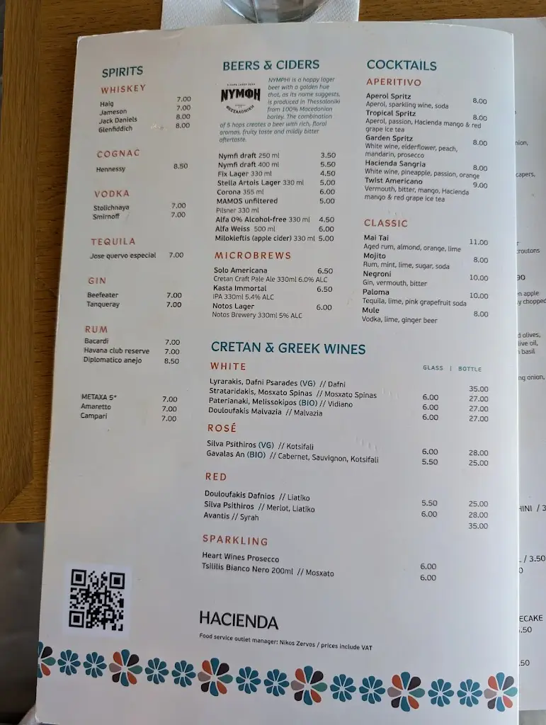 Menü_Hacienda_Néa Alikarnassós_Bild_4