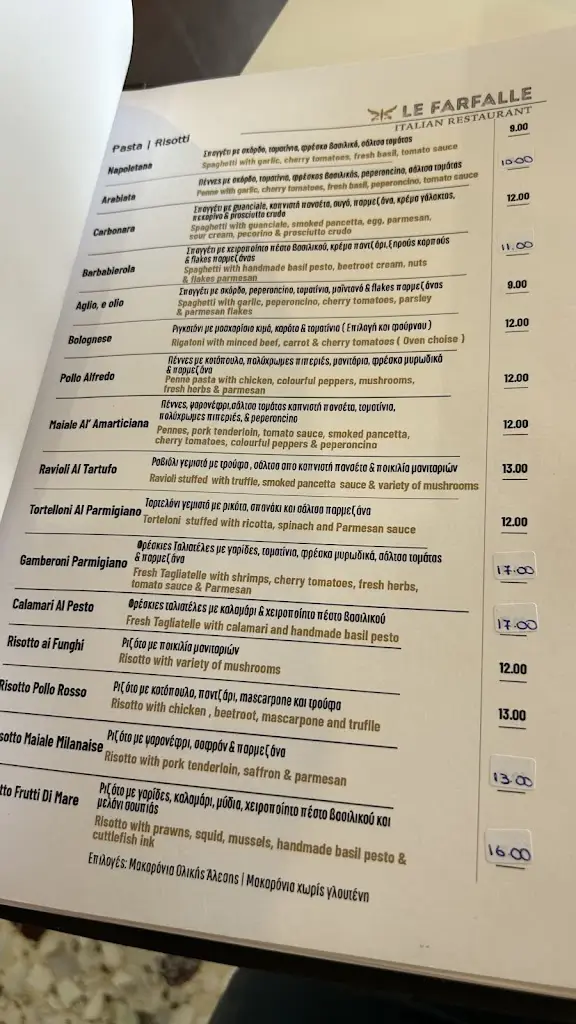 Menü_Le Farfalle_Neápoli_Bild_3