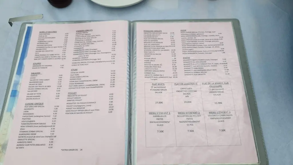 Menü_Zorba's Tavern_Sitia_Bild_2