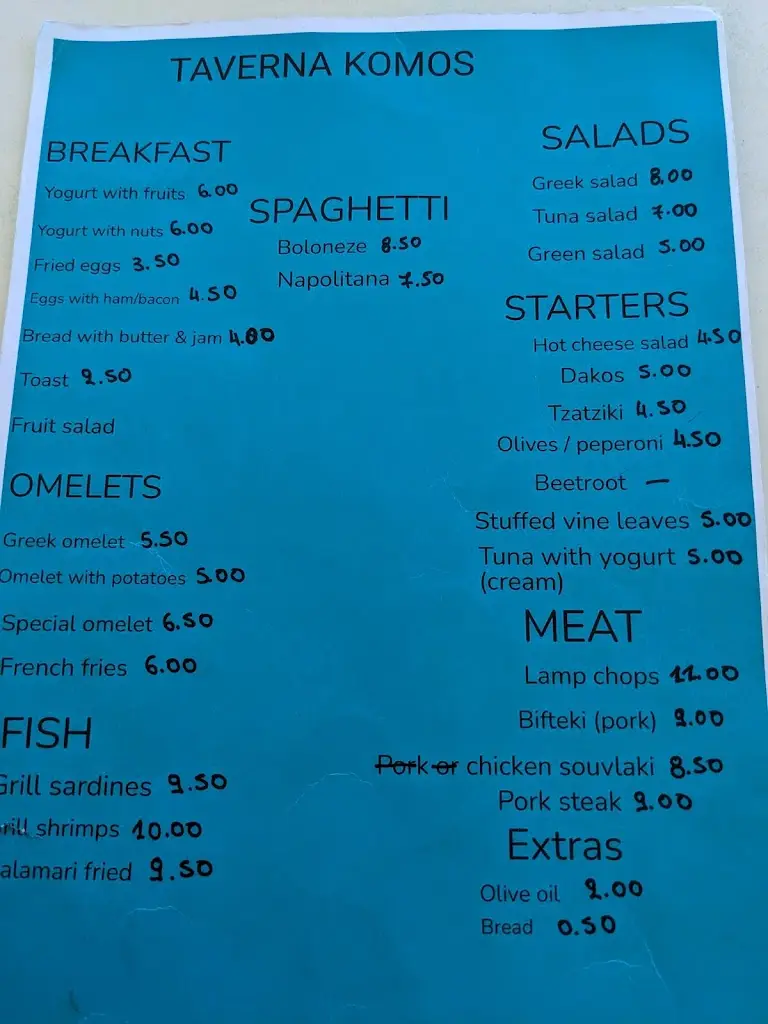 Menü_Comos taverna - cafe_Tympáki_Bild_4