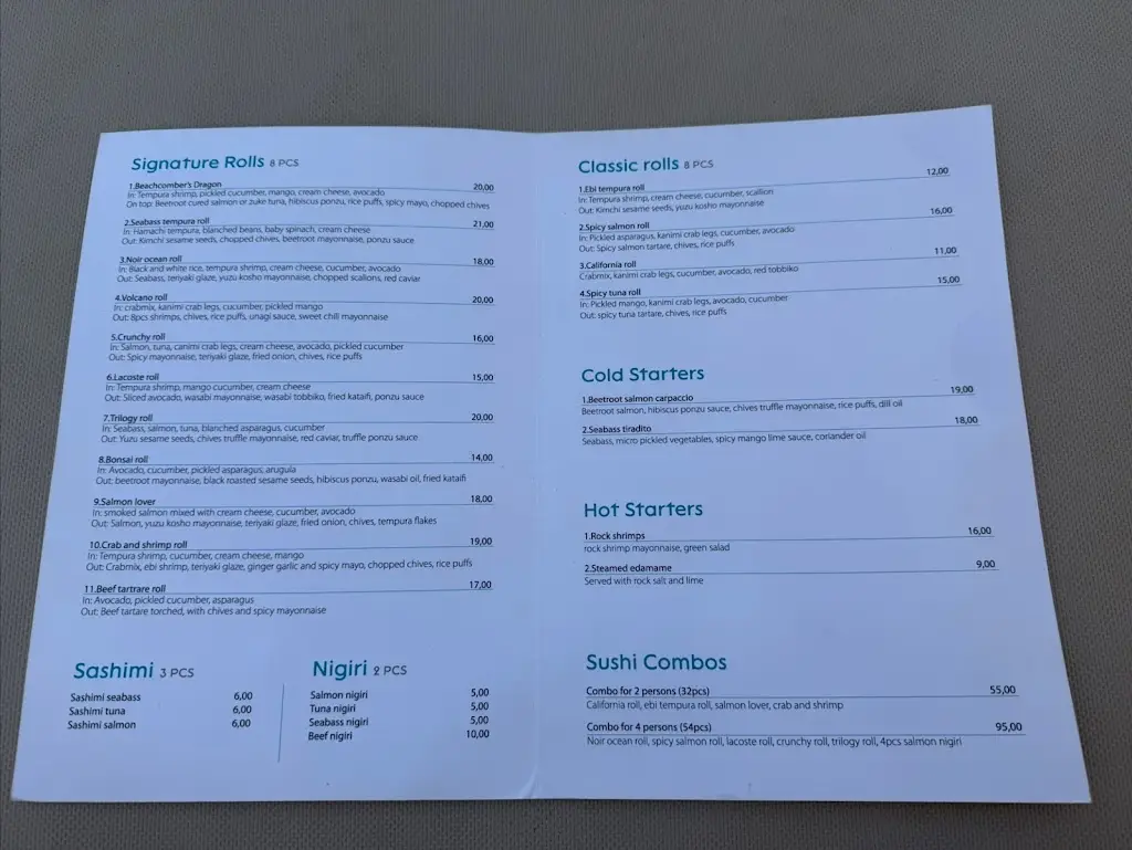 Menü_Beachcomber Bar Restaurant Stalis_Stalís_Bild_3