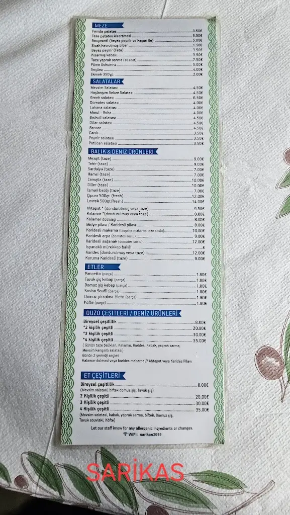 Menü_Saríkas_Alexandroupoli_Bild_1
