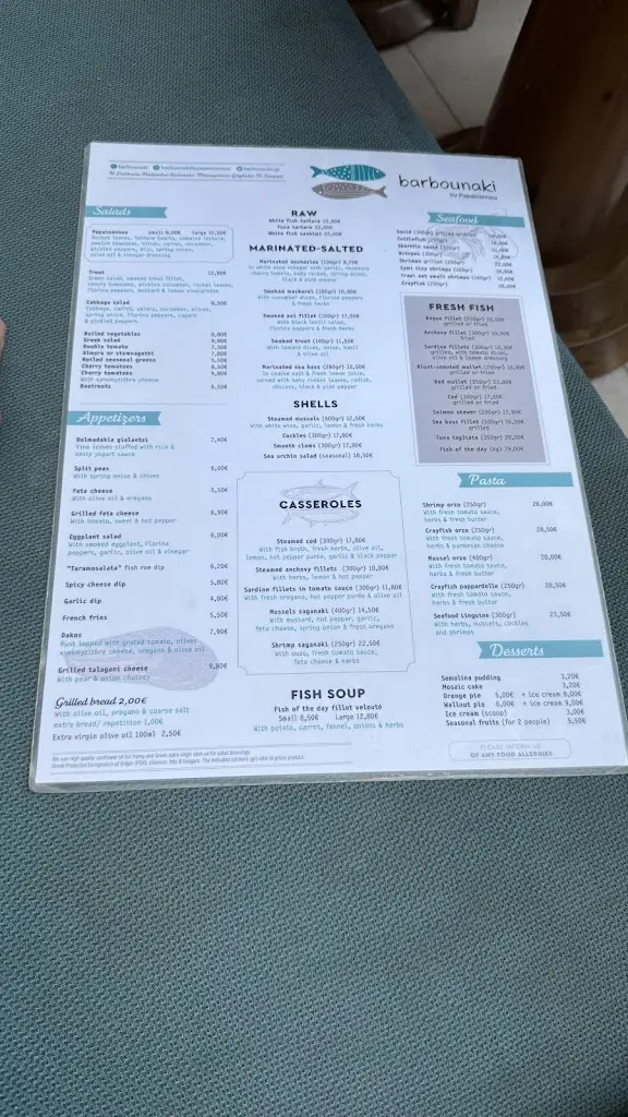Menü_Barbounaki Glyfada_Glyfáda_Bild_1