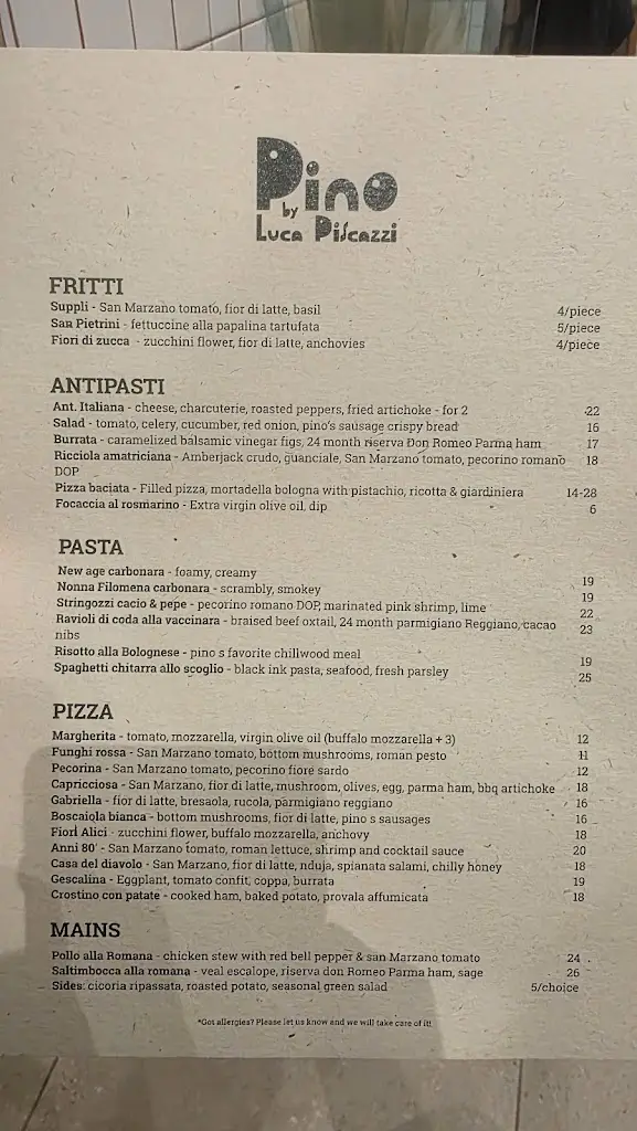 Menü_Pino By Luca Piscazzi_Glyfáda_Bild_1