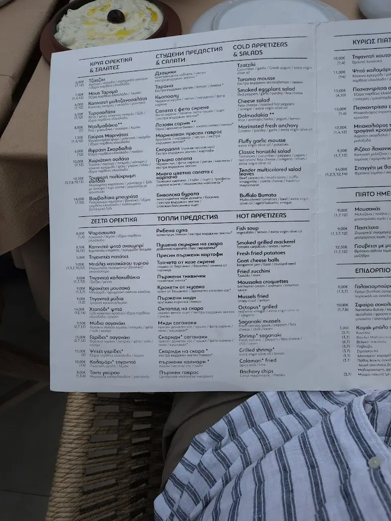 Menü_Taverna Kalani Residence_Keramotí_Bild_1