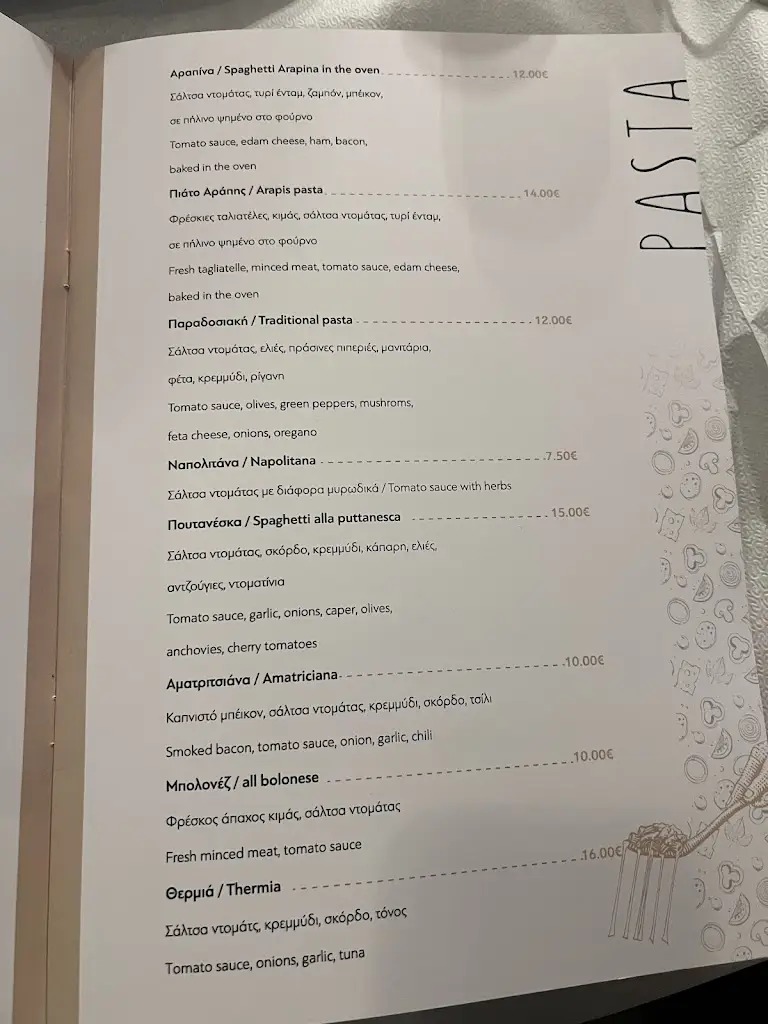 Menü_Arapis Restaurant_Kyprínos_Bild_3