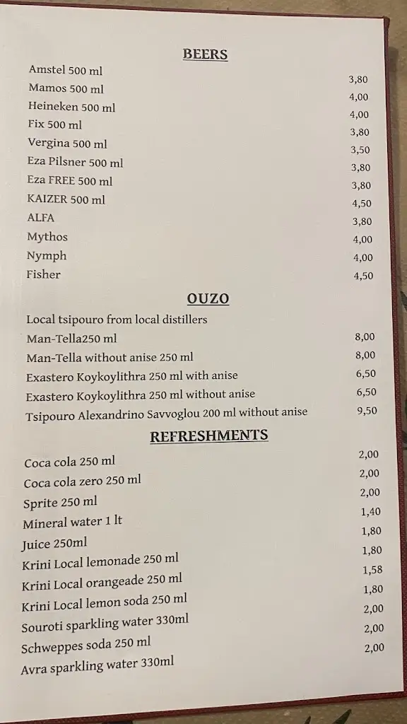 Menü_Taverna Man-Tella_Lemnos_Bild_2