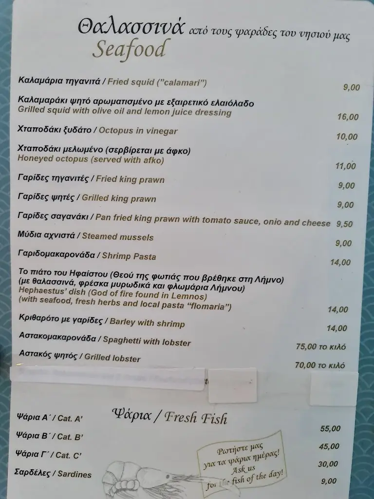 Menü_Romeo Restaurant_Lemnos_Bild_2