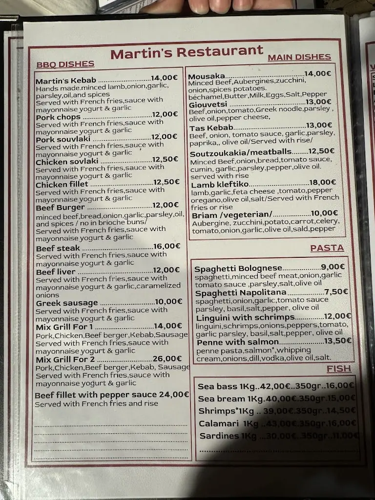 Menü_Martin's Restaurant_Lesbos_Bild_2