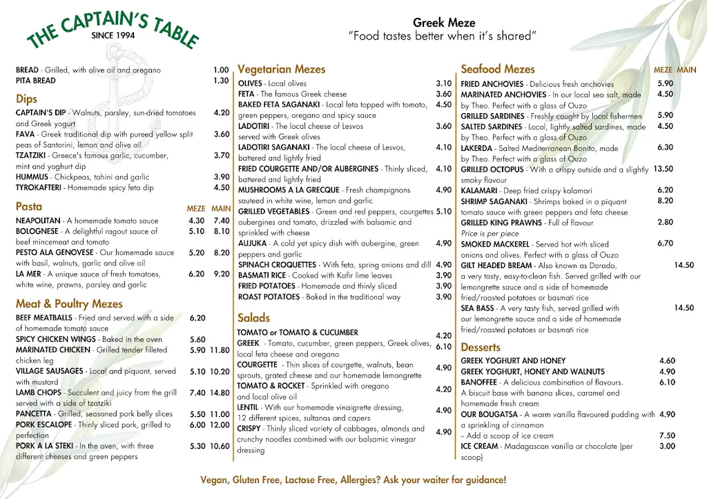 Menu_The Captain's Table_Lesbos_image_1