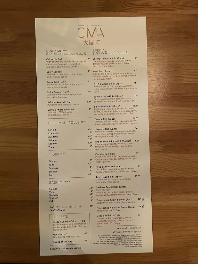 Menü_Oma Sushi Bar_Ilioúpoli_Bild_1