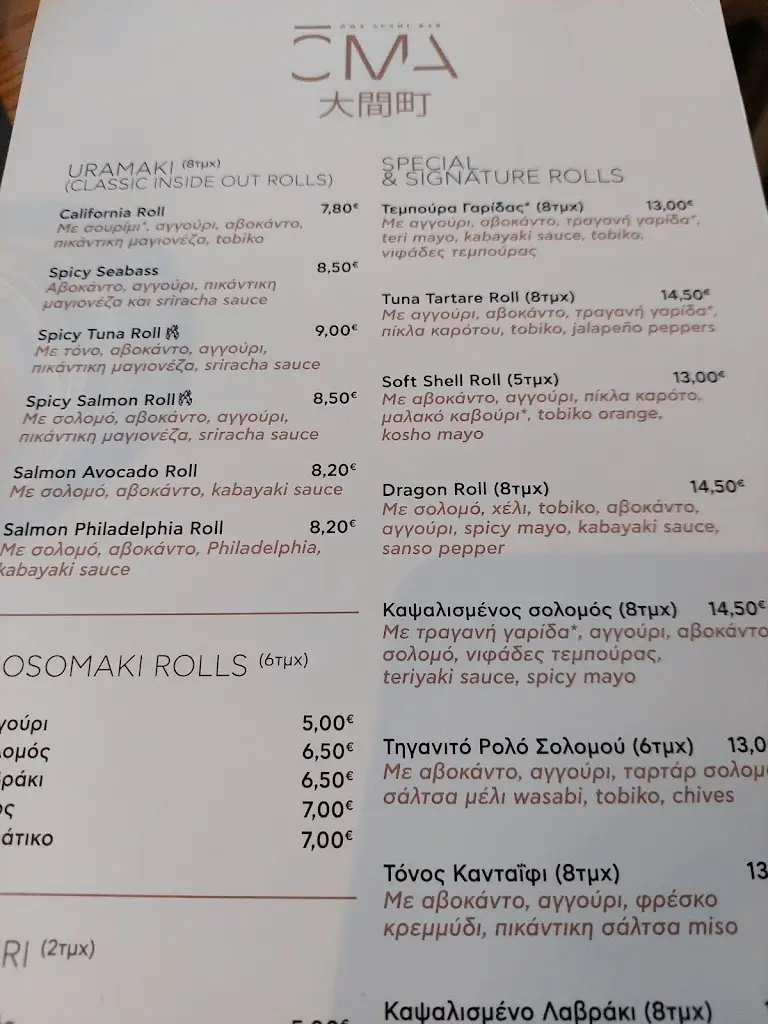 Menü_Oma Sushi Bar_Ilioúpoli_Bild_3
