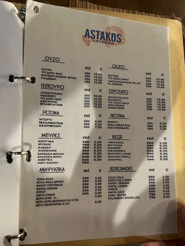 Menü_Astakos Taverna_Néa Iraklítsa_Bild_1