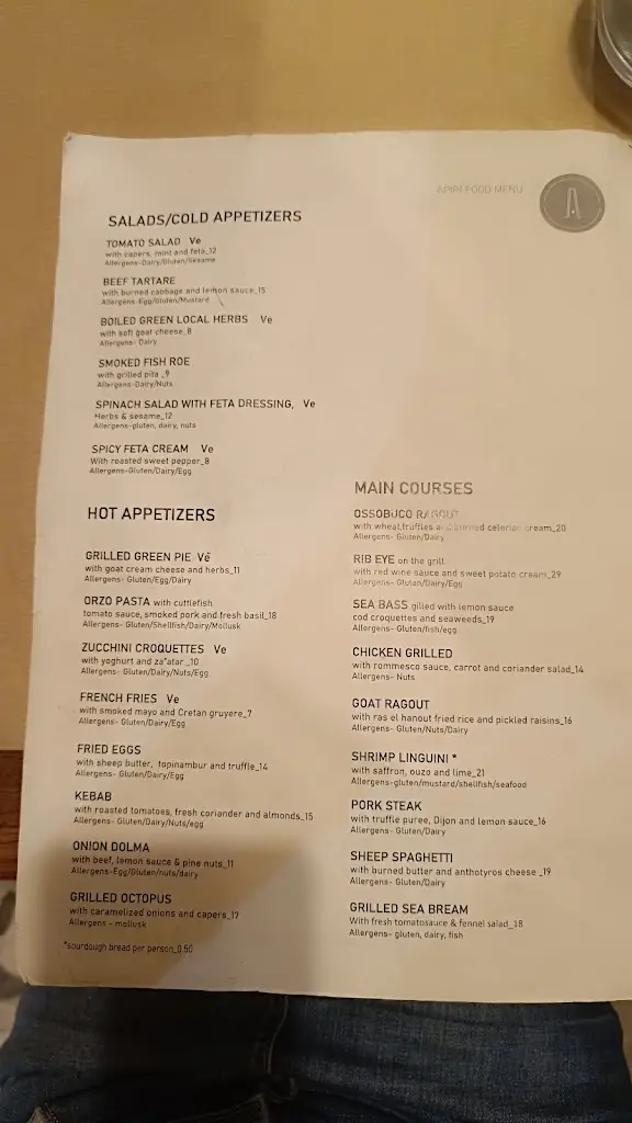 Menu_Apiri greek_eatery_Irákleio_image_1