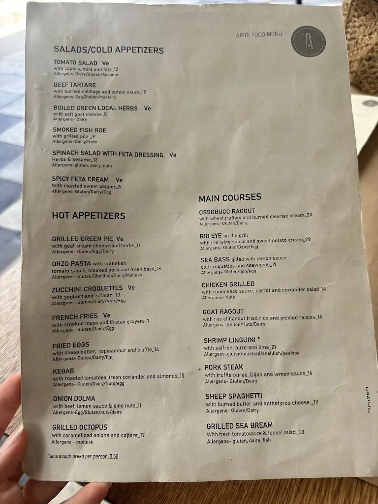 Menu_Apiri greek_eatery_Irákleio_image_4
