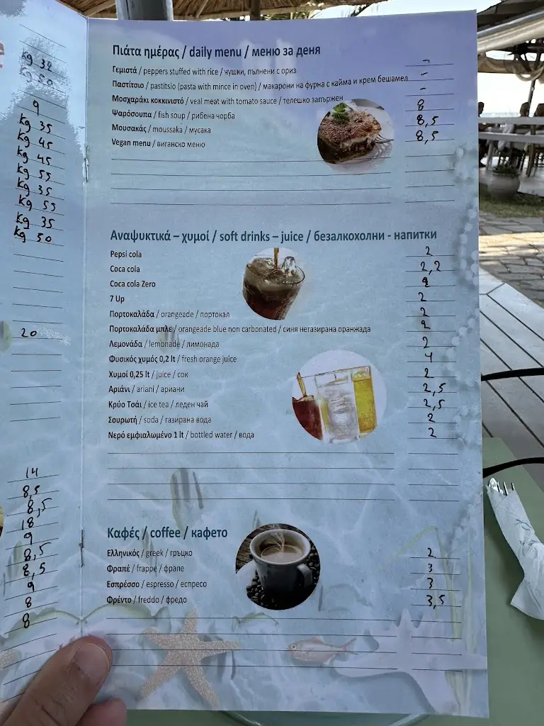 Menu_Υδρία - Ψαροταβέρνα Cafe_Maroneia-Sapes_image_4