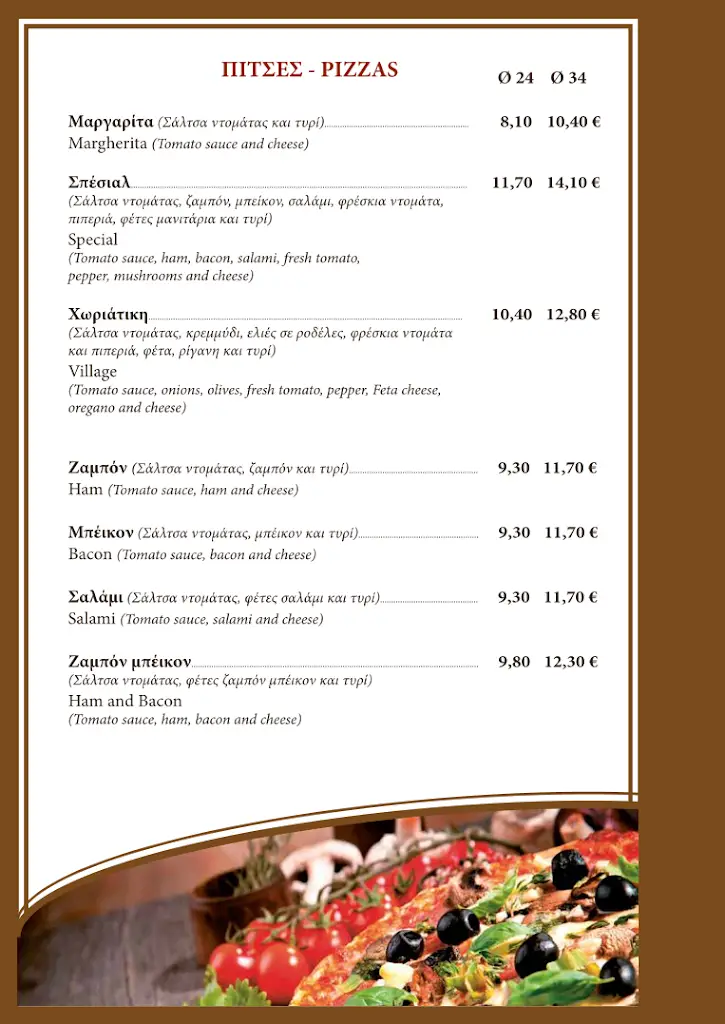 Menu_Karvounis Family Pizza Restaurant_Pérdika_imagen_1