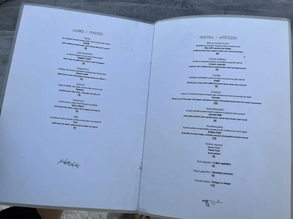 Menu_Oliva Beach Bar-Seafood Restaurant_Platariá_imagen_4