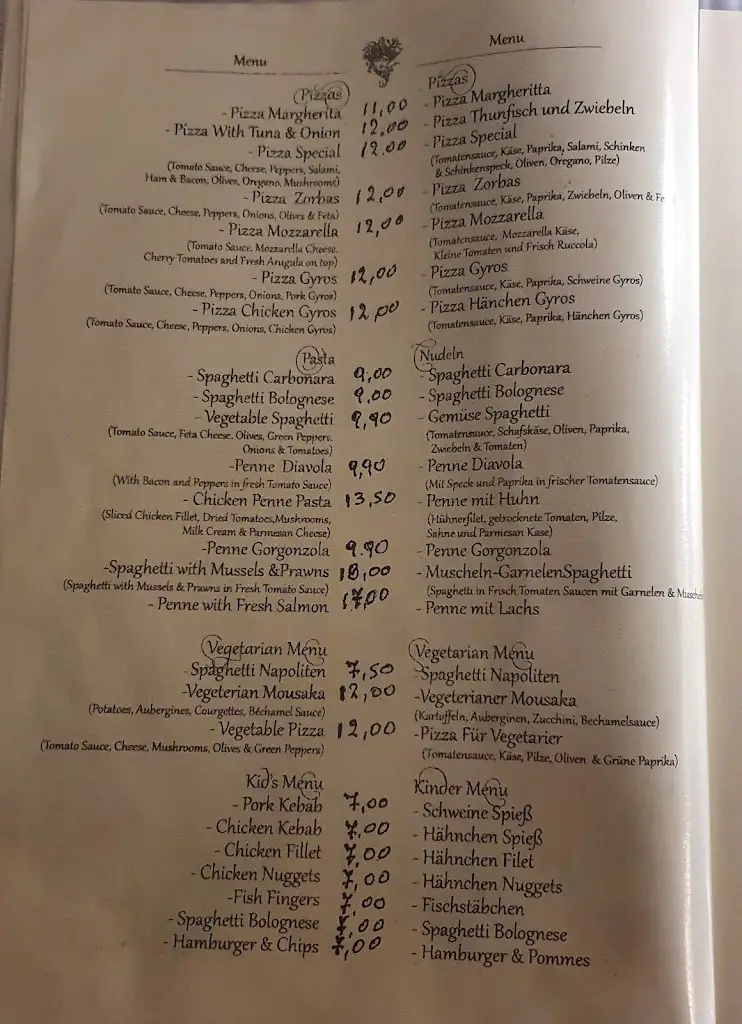 Menü_Medusa Seaside_Acharávi_Bild_2