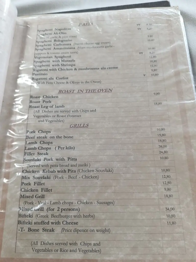 Menü_The Pumphouse_Acharávi_Bild_4