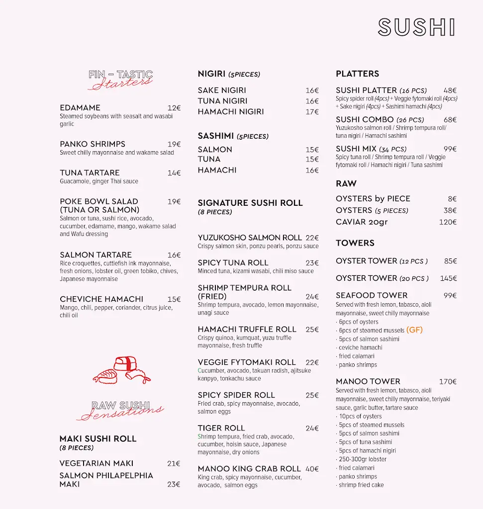 Menu_MANOO Raw Bar - Club Zakynthos_Ambelókipoi_imagen_1