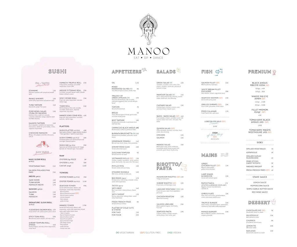 Menu_MANOO Raw Bar - Club Zakynthos_Ambelókipoi_imagen_3